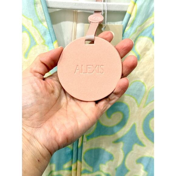 NWT Alexis Vine Print Vilas Tiered Tie Waist Midi Dress Blue Women's Size Small - Picture 4 of 5